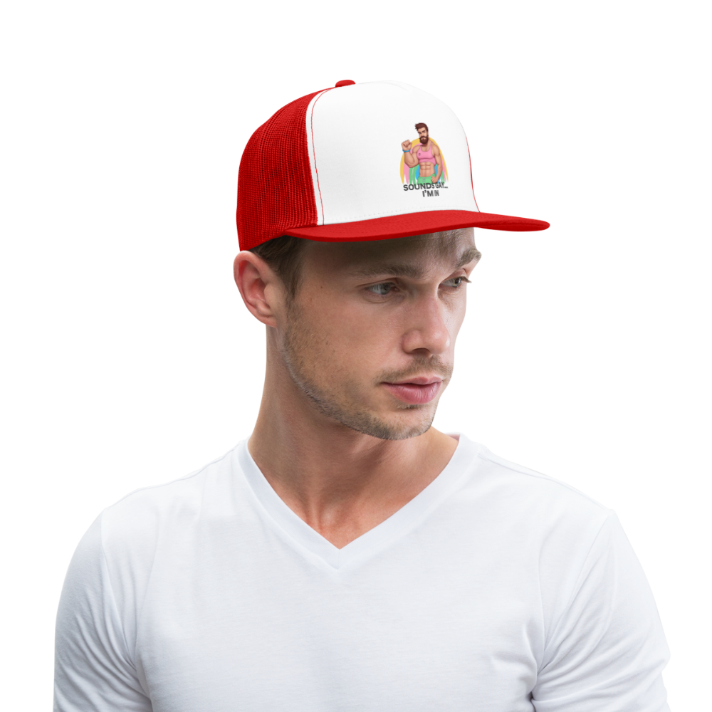 Bozzix Sounds Gay, I'm In Trucker Cap - white/red