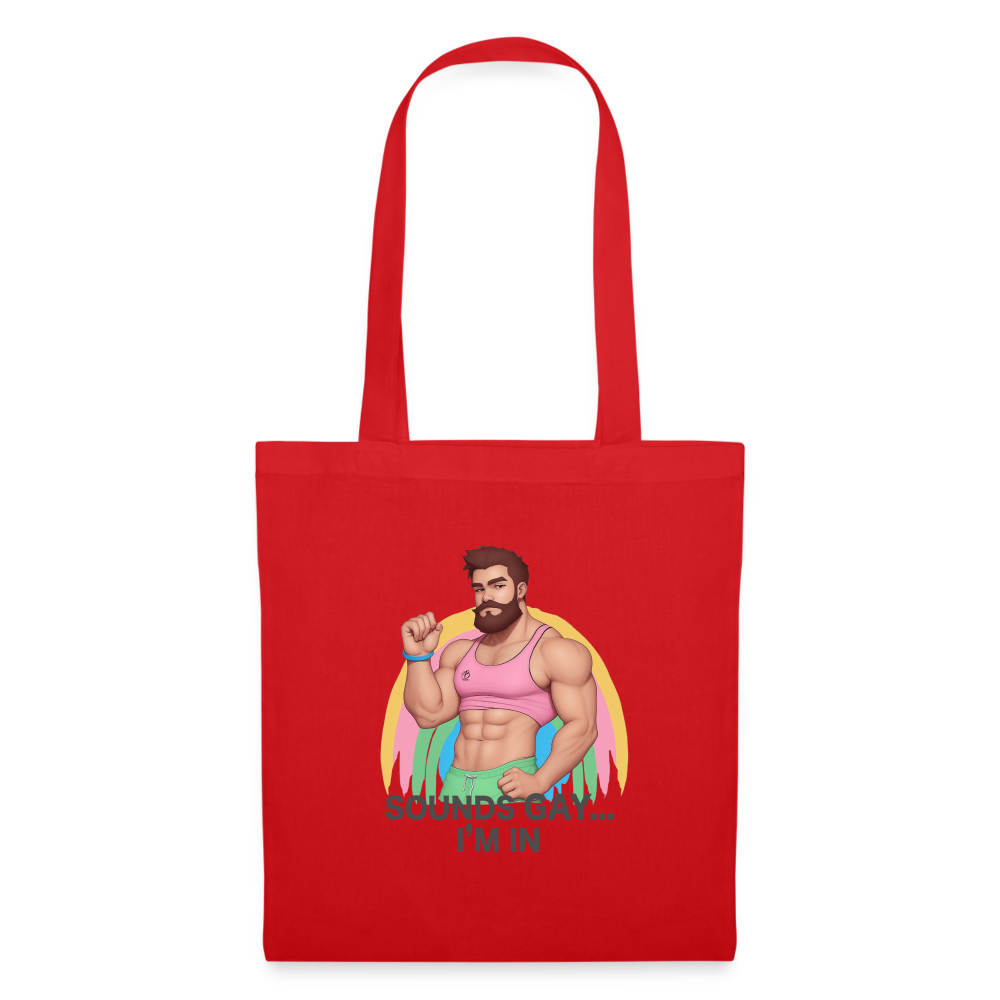 Bozzix Sounds Gay, I'm In Tote Bag - red