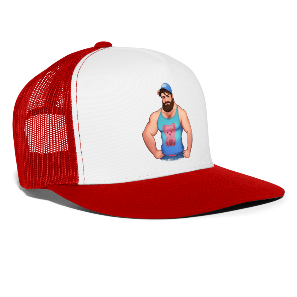 Bozzix "Trucker Buddy" Trucker Cap - white/red