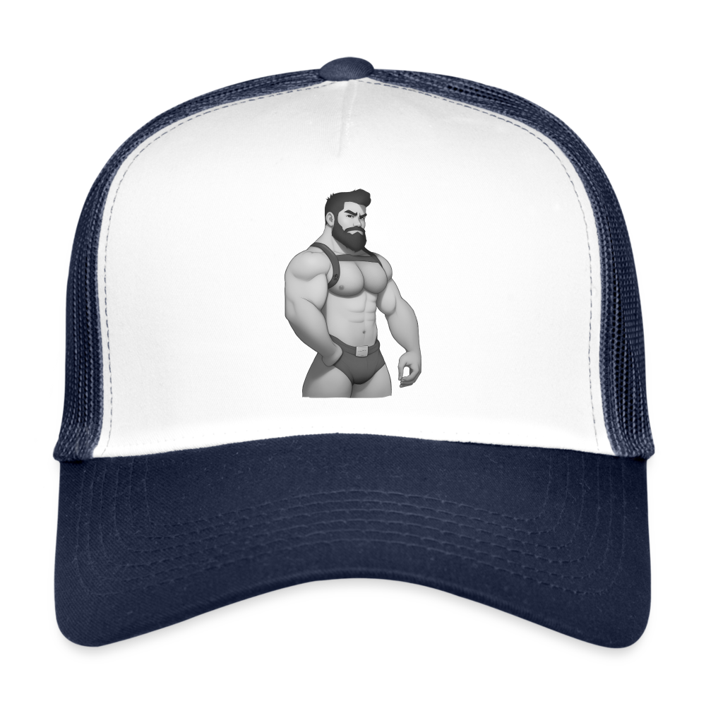 Bozzix "Harness Daddy Black & White" Trucker Cap - white/navy