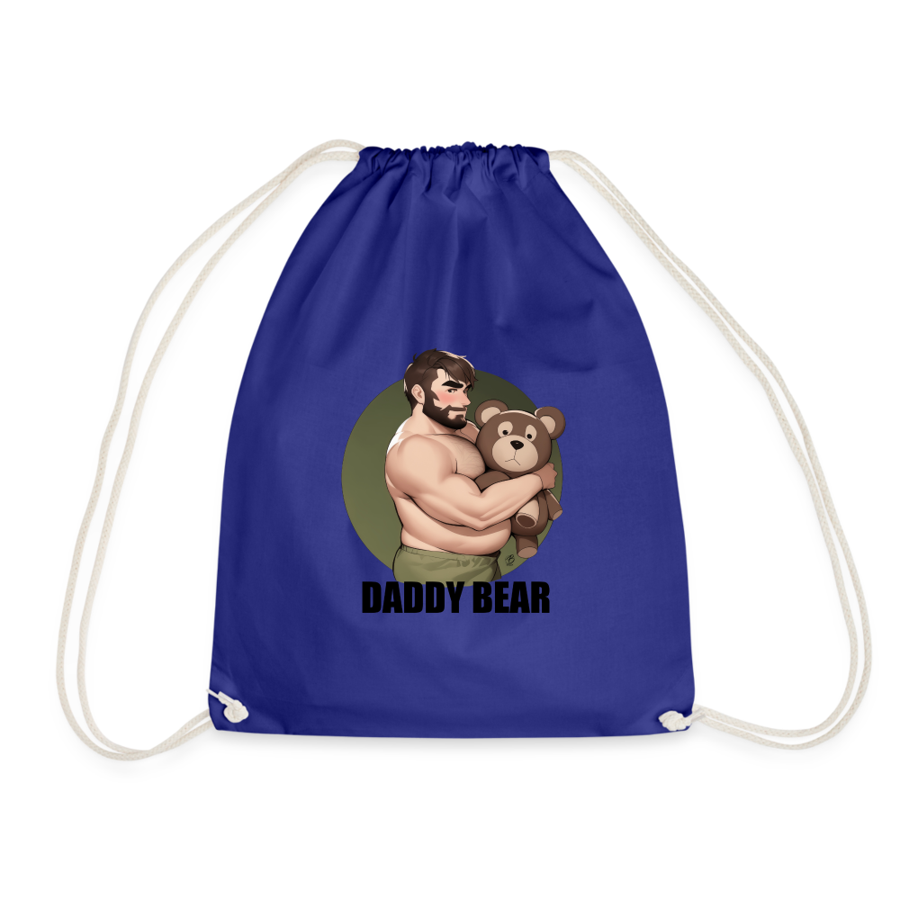 "Daddy Bear" Drawstring Bag - royal blue
