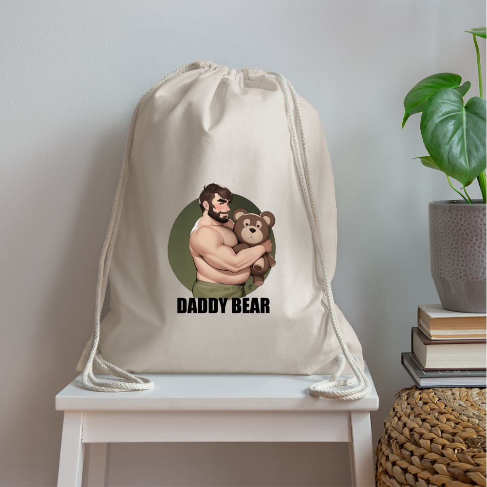 "Daddy Bear" Drawstring Bag - nature