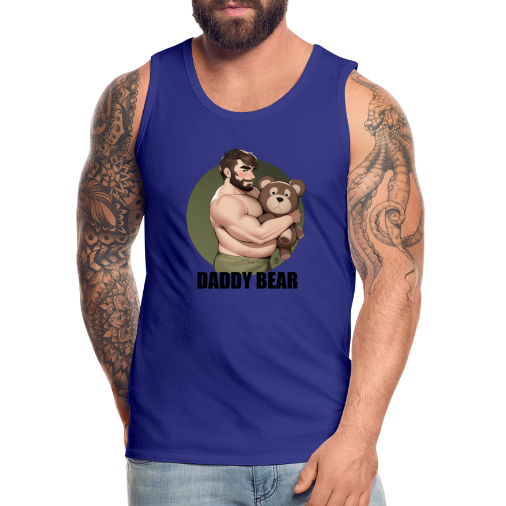 "Daddy Bear" Premium Tank Top With Lettering - royal blue