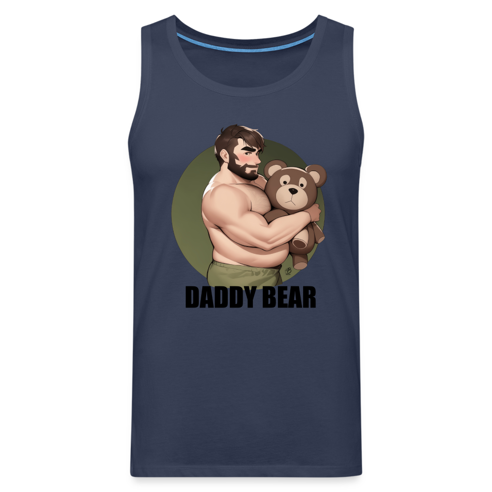 "Daddy Bear" Premium Tank Top With Lettering - navy