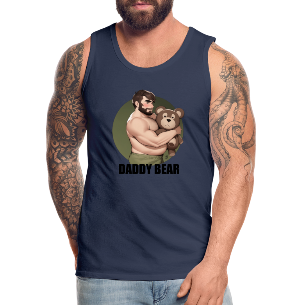 "Daddy Bear" Premium Tank Top With Lettering - navy