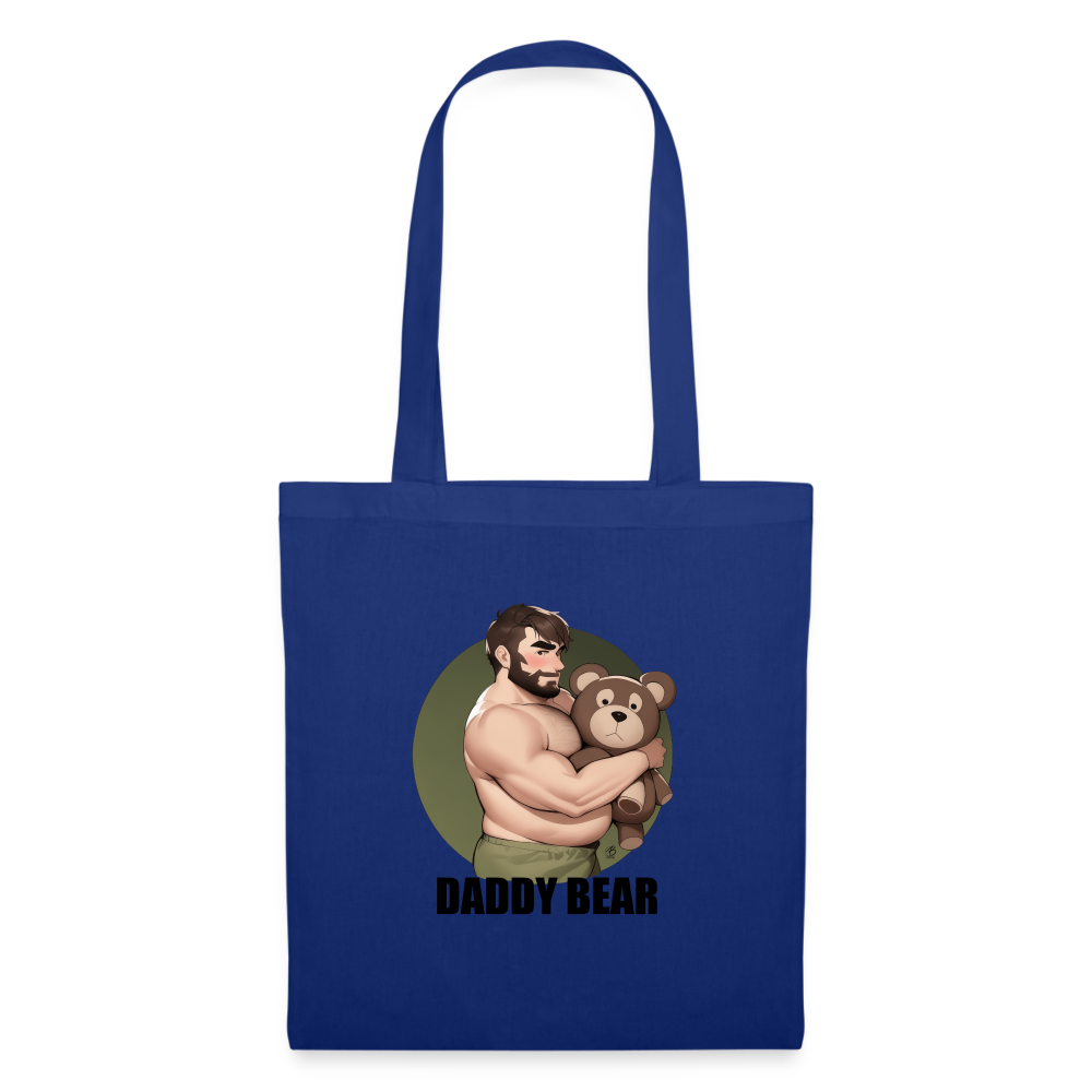 "Daddy Bear" Tote Bag With Lettering - royal blue