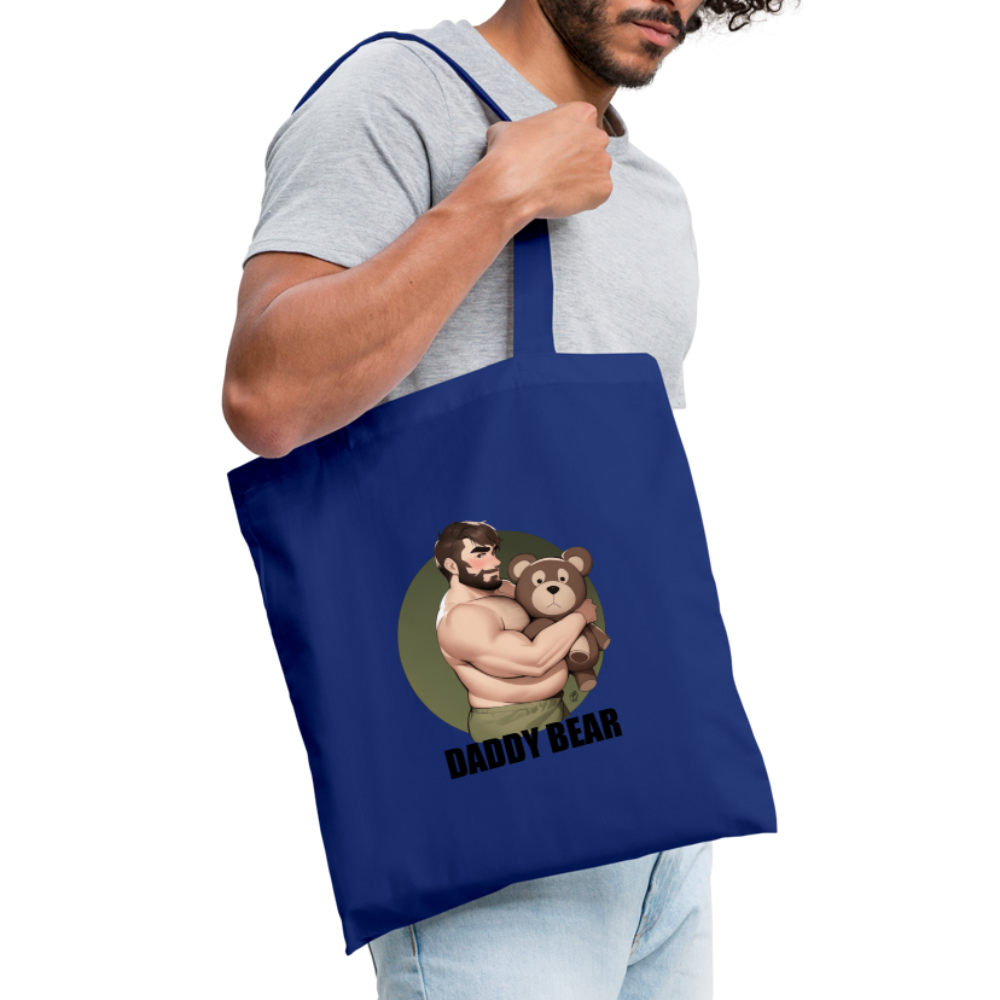 "Daddy Bear" Tote Bag With Lettering - royal blue