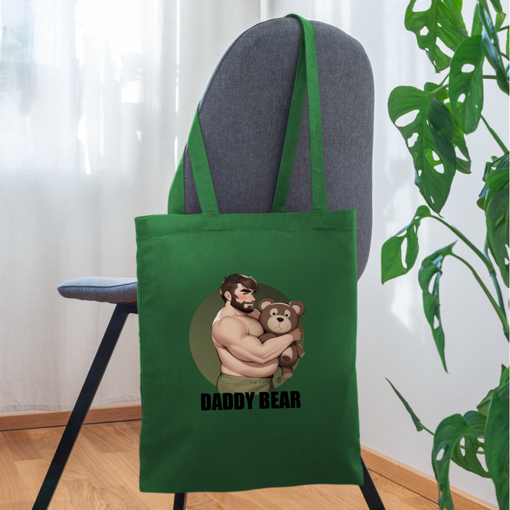 "Daddy Bear" Tote Bag With Lettering - evergreen