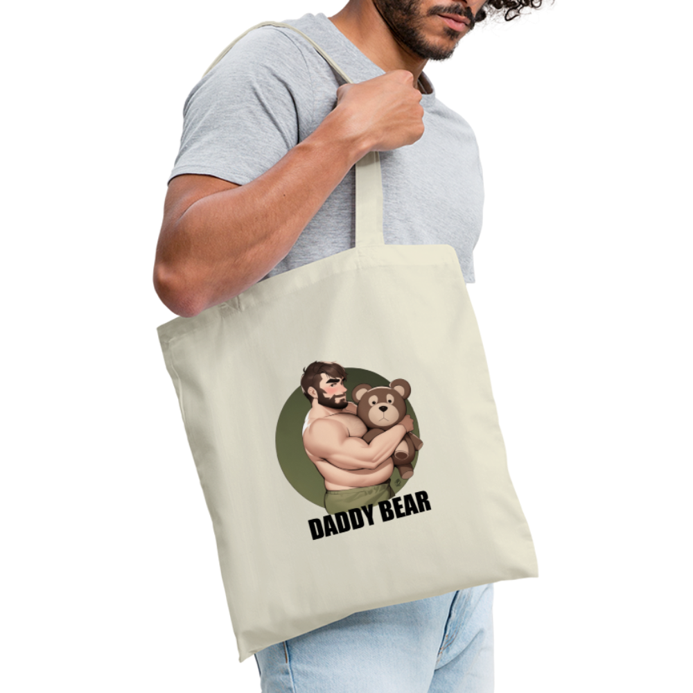 "Daddy Bear" Tote Bag With Lettering - nature