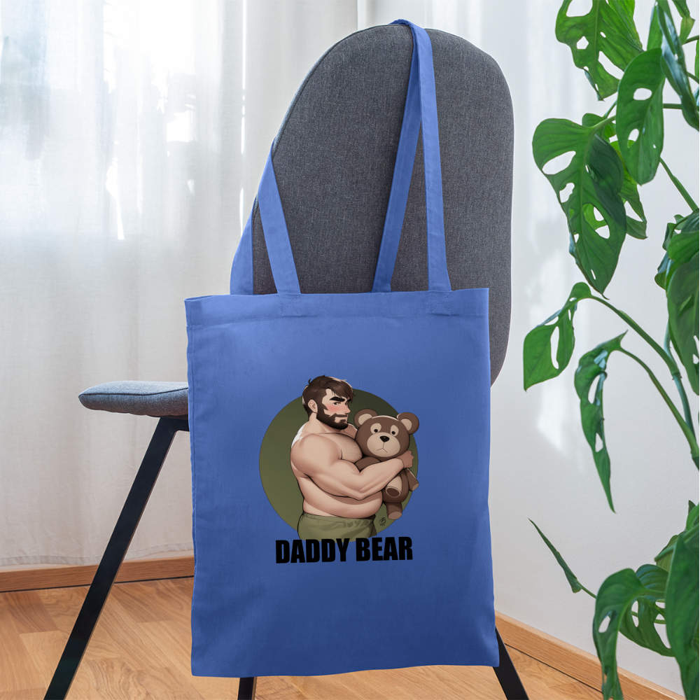 "Daddy Bear" Tote Bag With Lettering - light blue