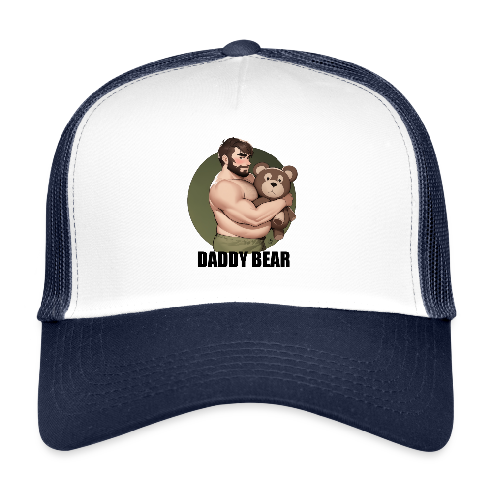 "Daddy Bear" Trucker Cap Witz Lettering - white/navy