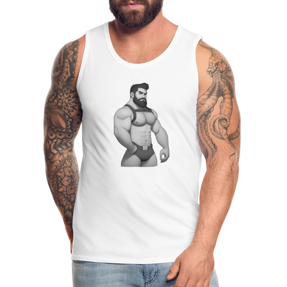 "Harness Daddy Black & White" Premium Tank Top - white