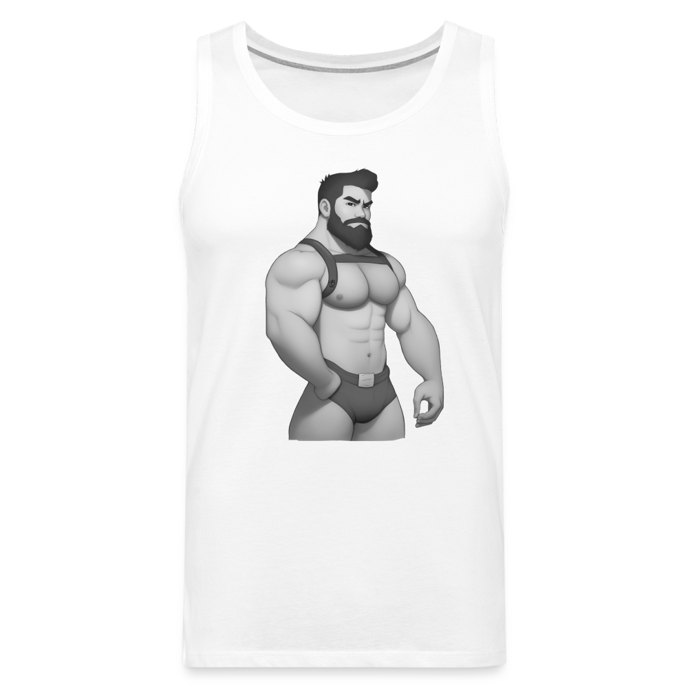 "Harness Daddy Black & White" Premium Tank Top - white