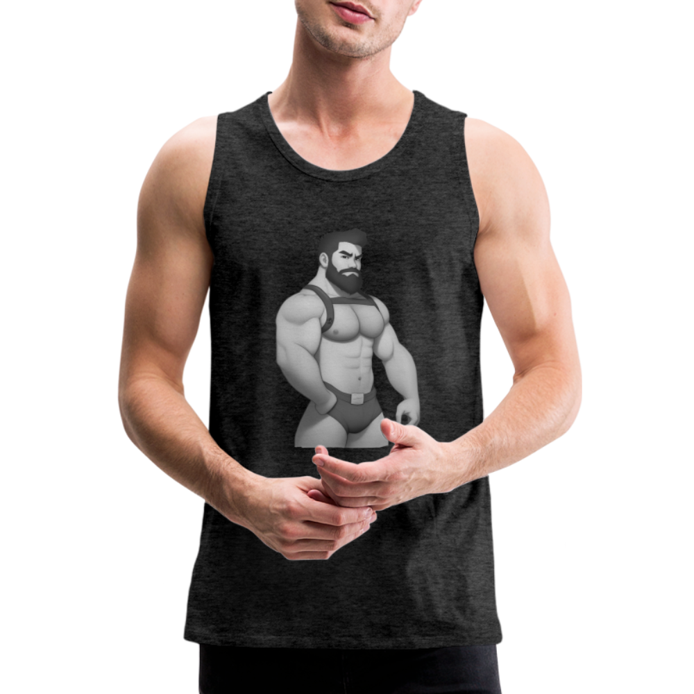 "Harness Daddy Black & White" Premium Tank Top - charcoal grey