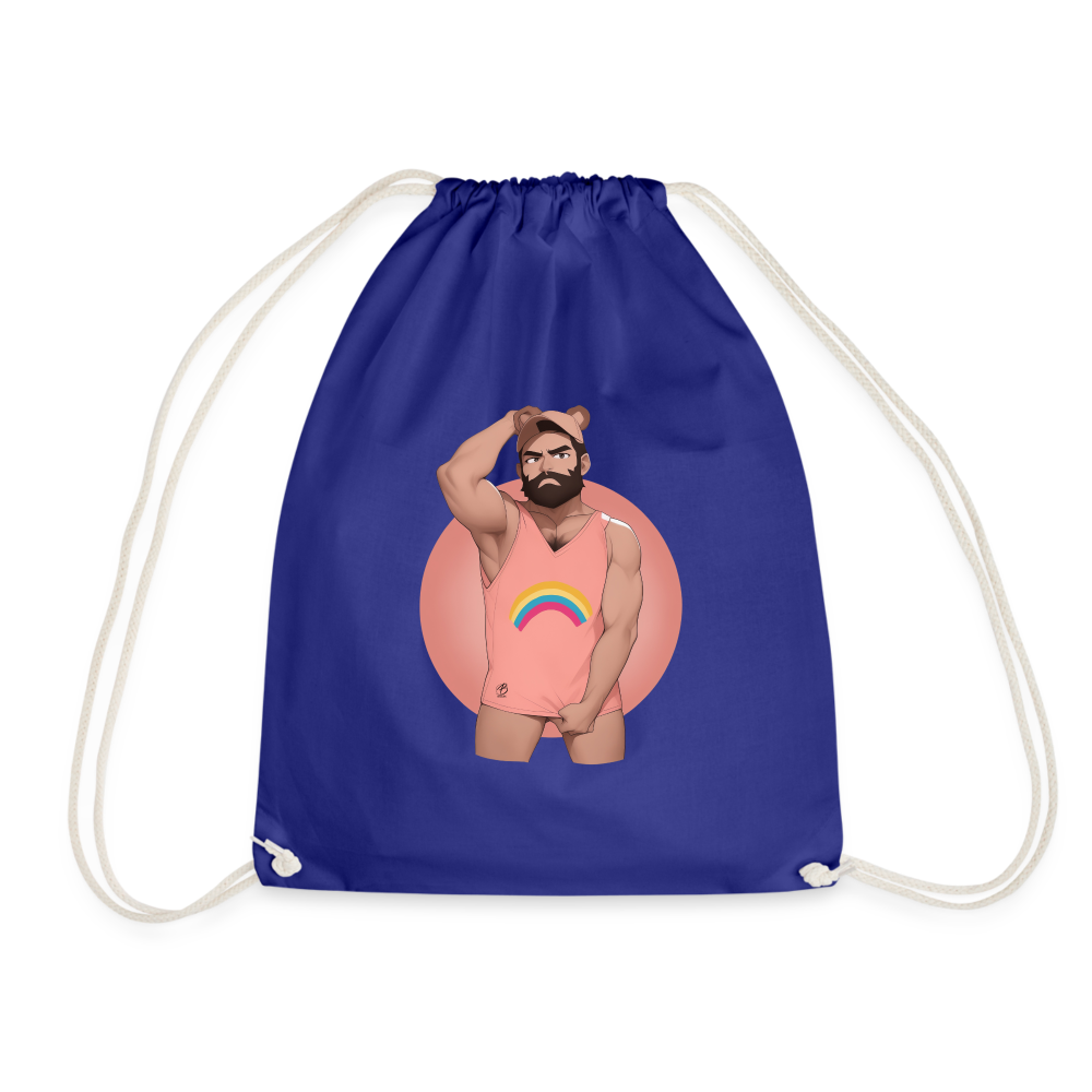 "Rainbow Boy" Drawstring Bag - royal blue