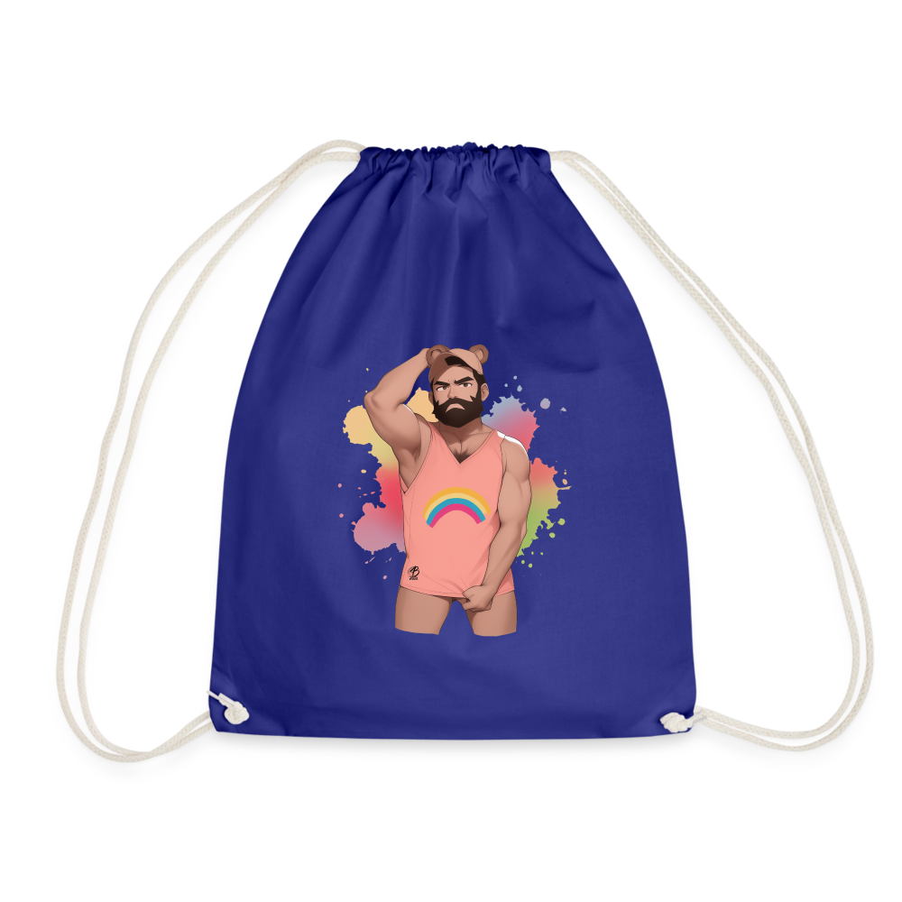 "Rainbow Boy" Drawstring Bag - royal blue