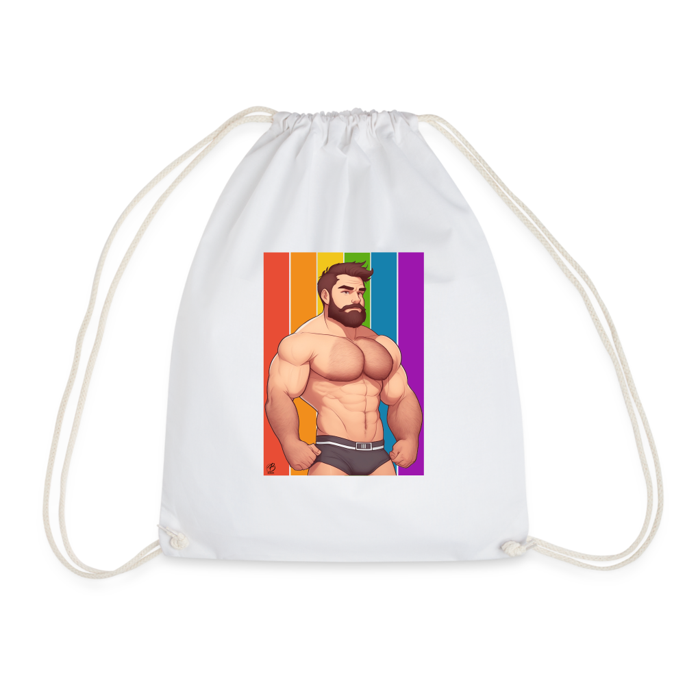 "Rainbow Daddy" Drawstring Bag - white