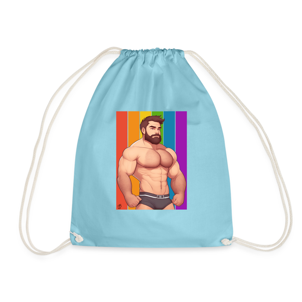 "Rainbow Daddy" Drawstring Bag - aqua