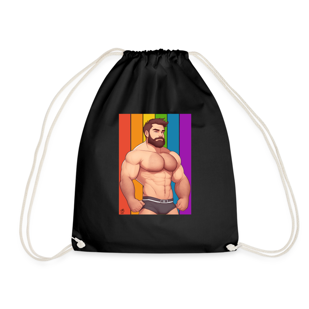 "Rainbow Daddy" Drawstring Bag - black