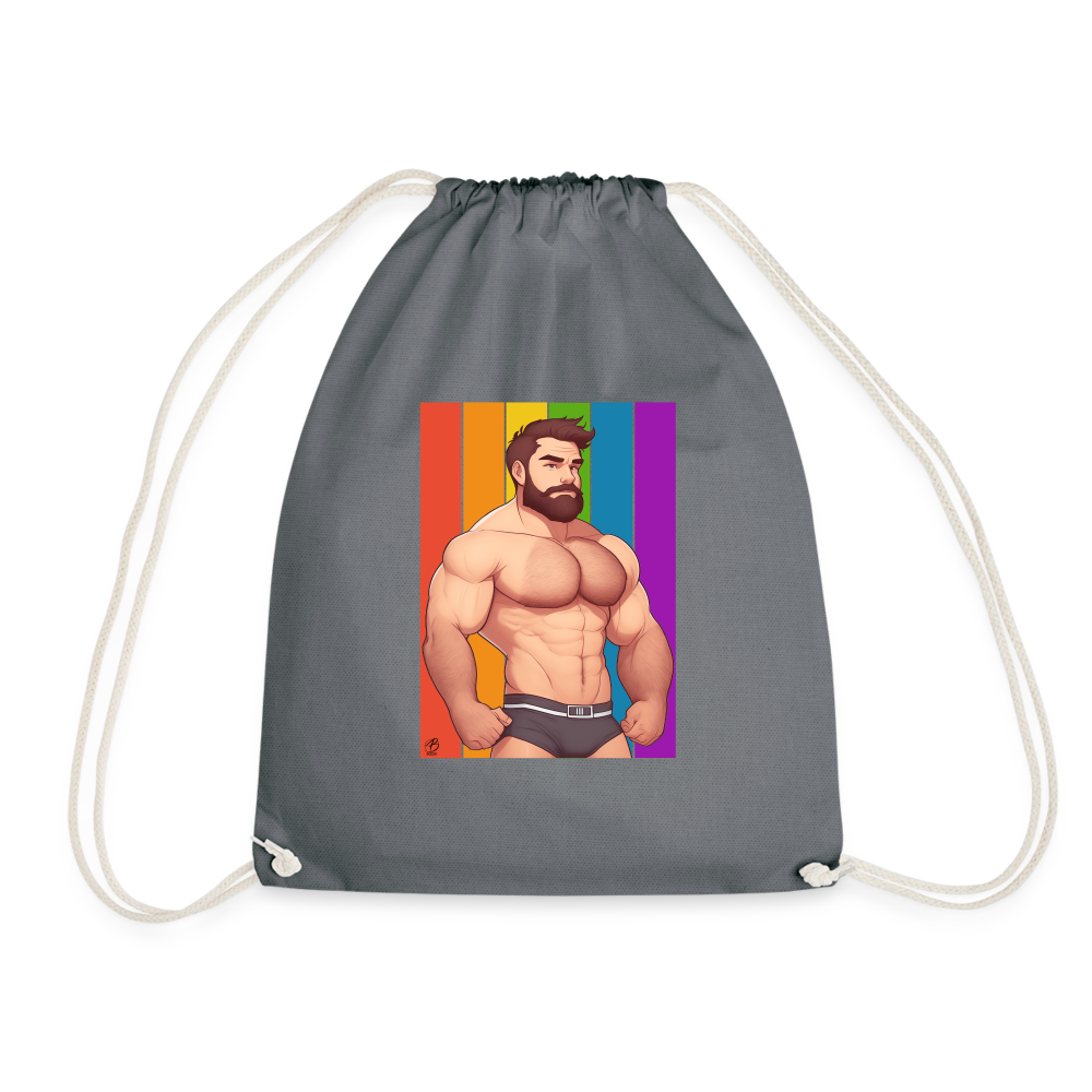"Rainbow Daddy" Drawstring Bag - grey