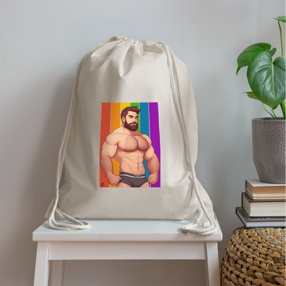 "Rainbow Daddy" Drawstring Bag - nature
