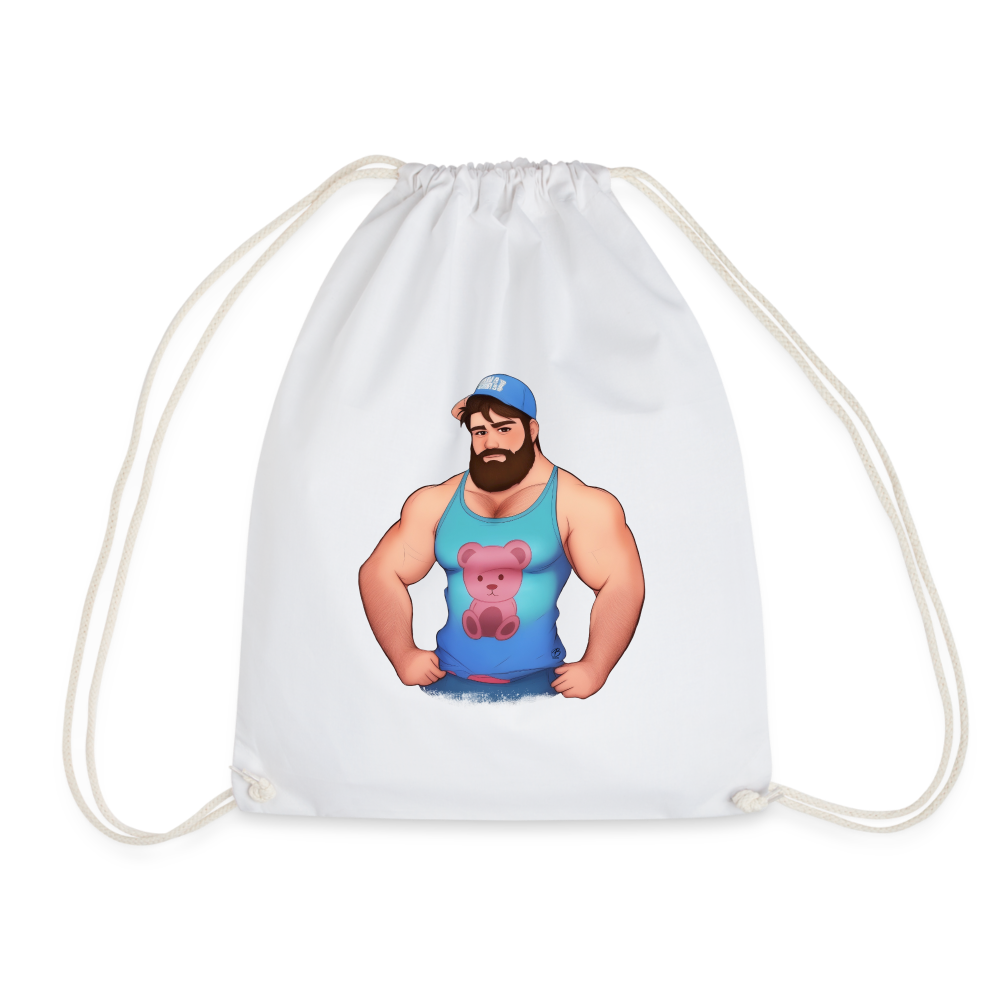 "Trucker Buddy" Drawstring Bag - white