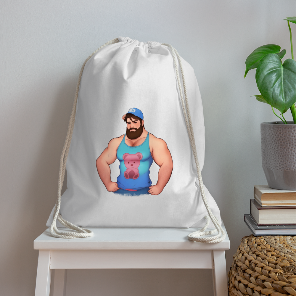 "Trucker Buddy" Drawstring Bag - white