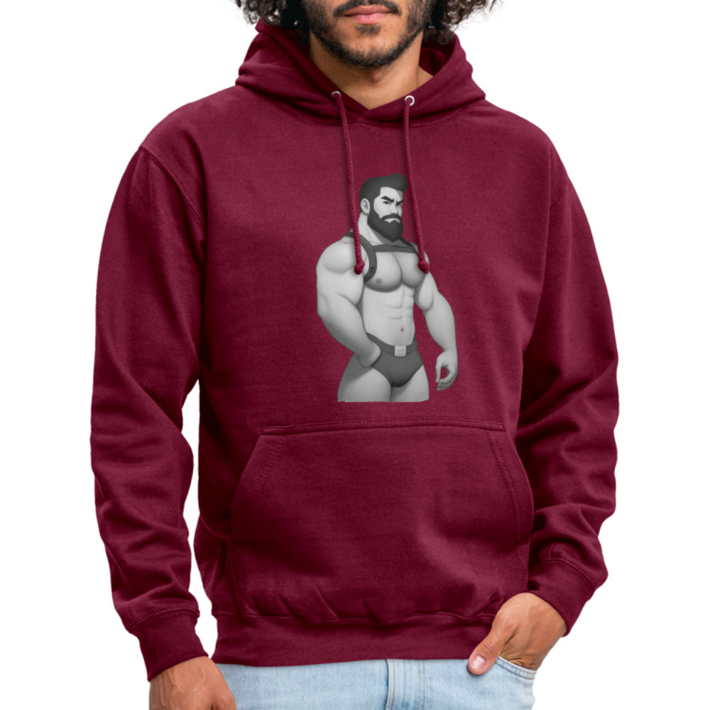 "Harness Daddy Black & White" Hoodie - bordeaux