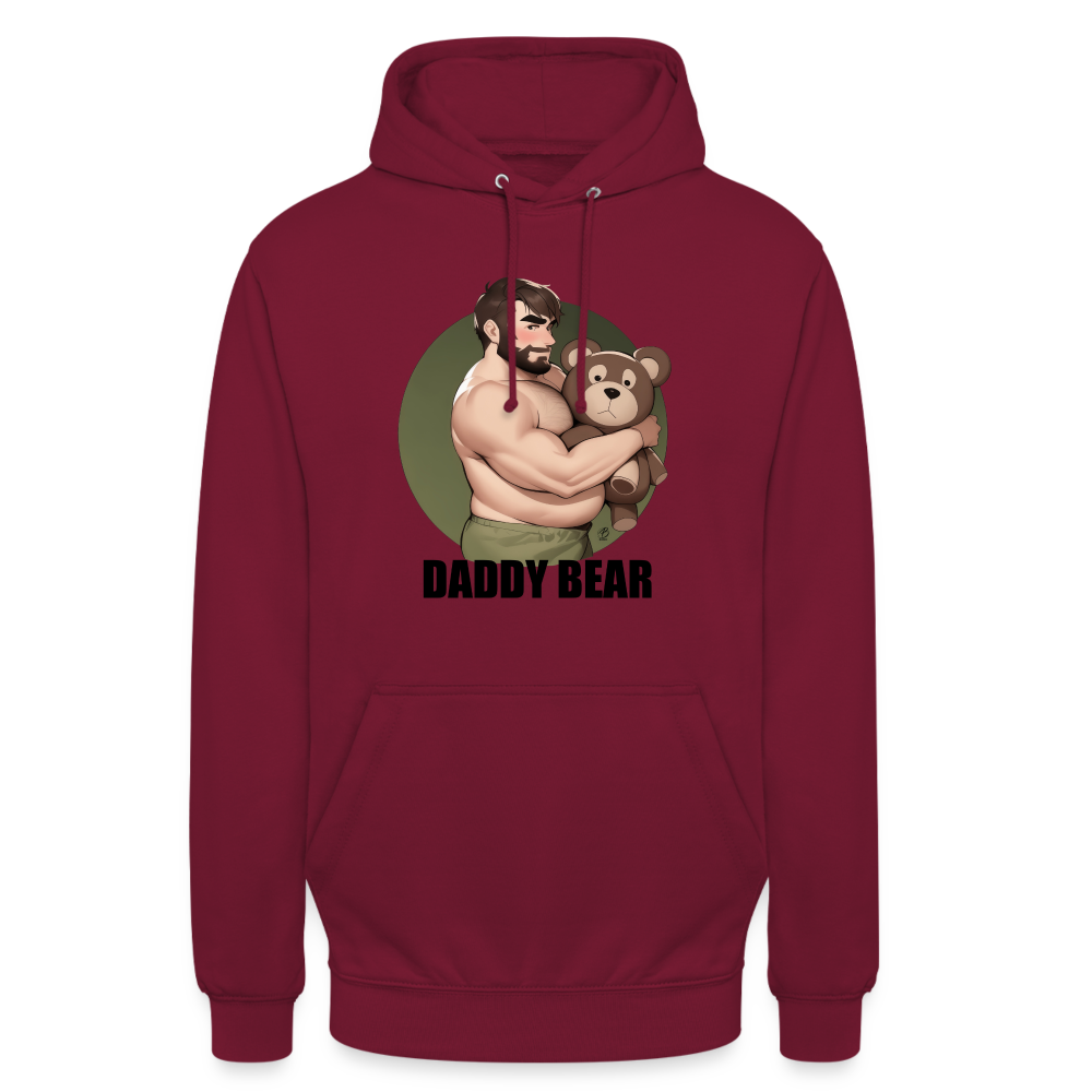 "Daddy Bear With Lettering" Hoodie - bordeaux