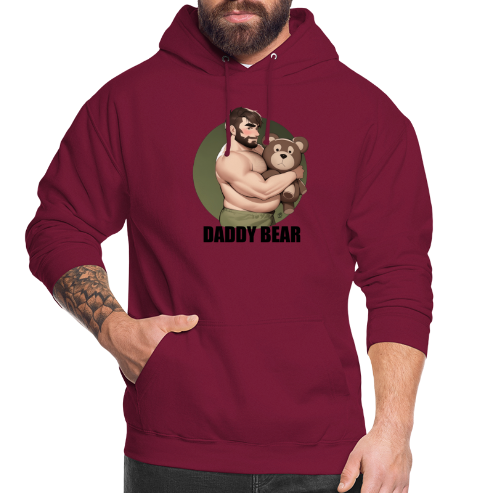 "Daddy Bear With Lettering" Hoodie - bordeaux