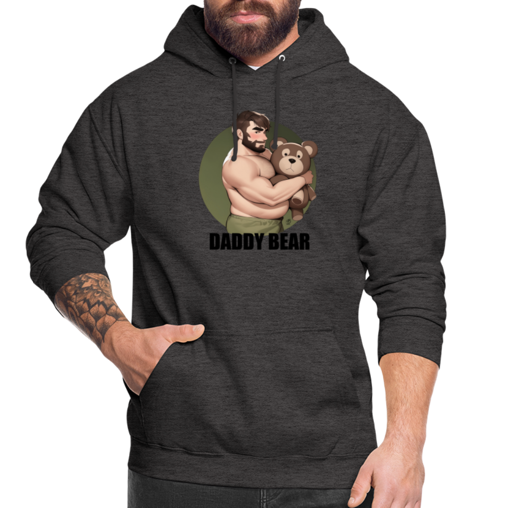 "Daddy Bear With Lettering" Hoodie - charcoal grey