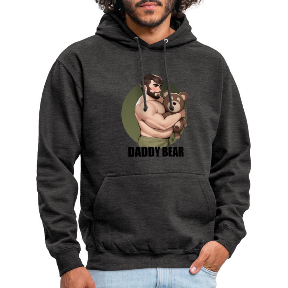 "Daddy Bear With Lettering" Hoodie - charcoal grey