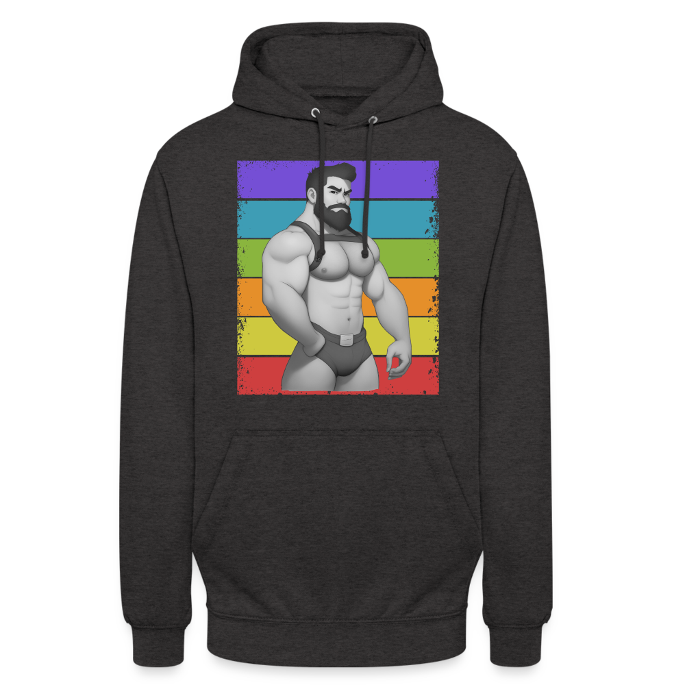 "Harness Rainbow Daddy" Hoodie - charcoal grey