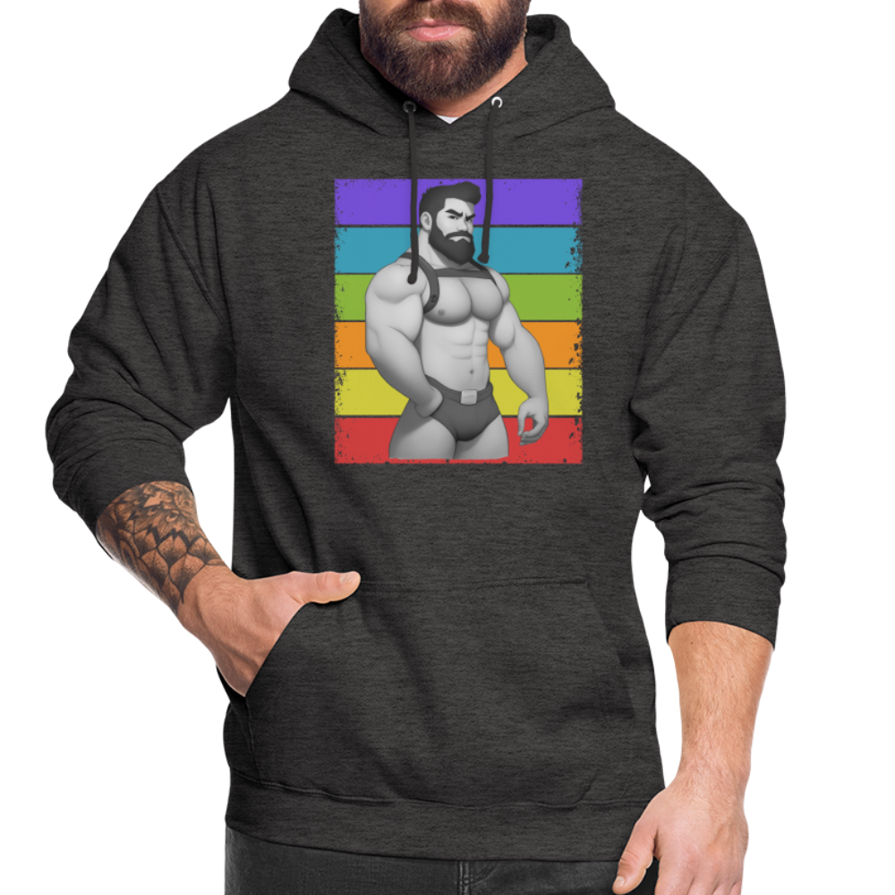 "Harness Rainbow Daddy" Hoodie - charcoal grey