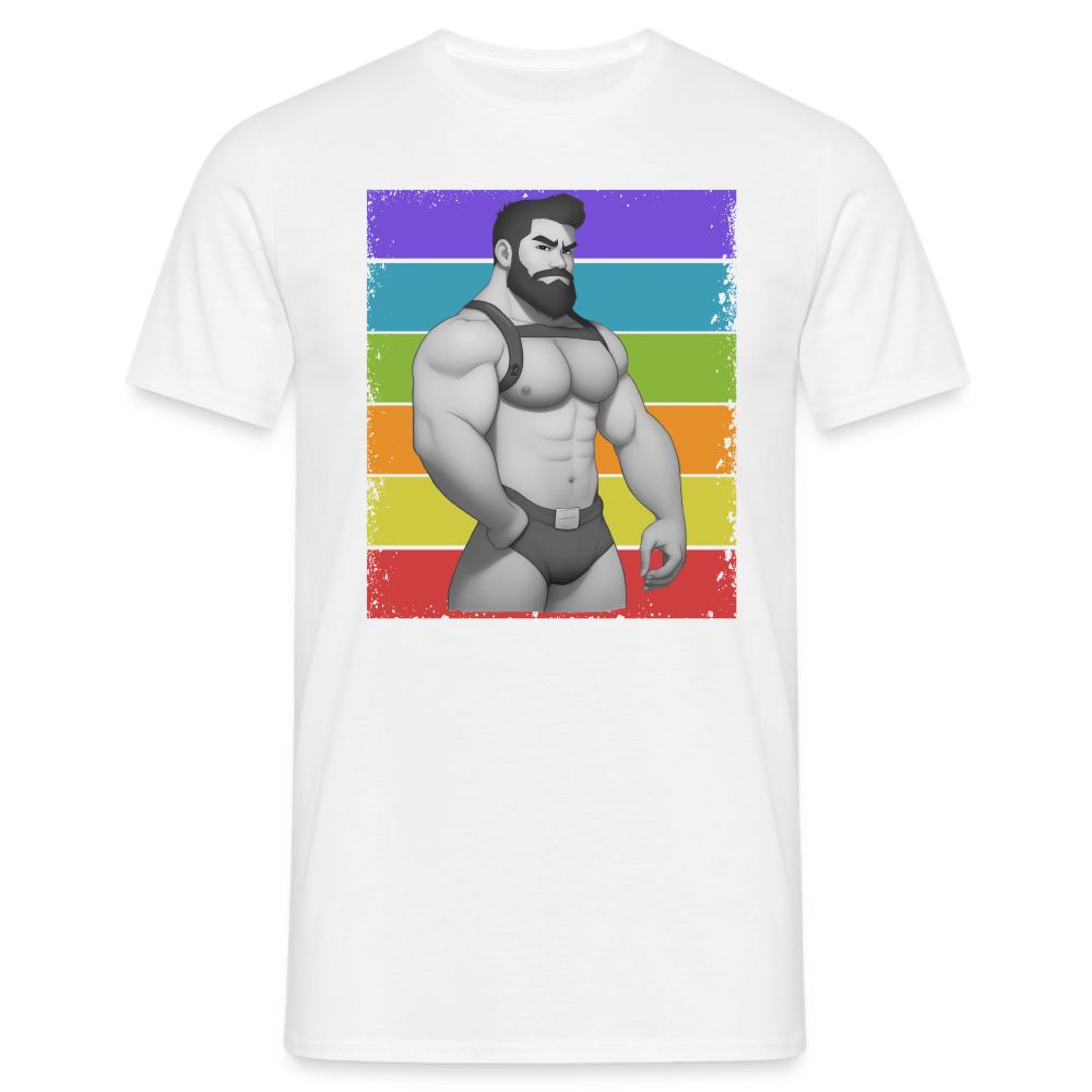 "Rainbow Harness Daddy" T-Shirt - white