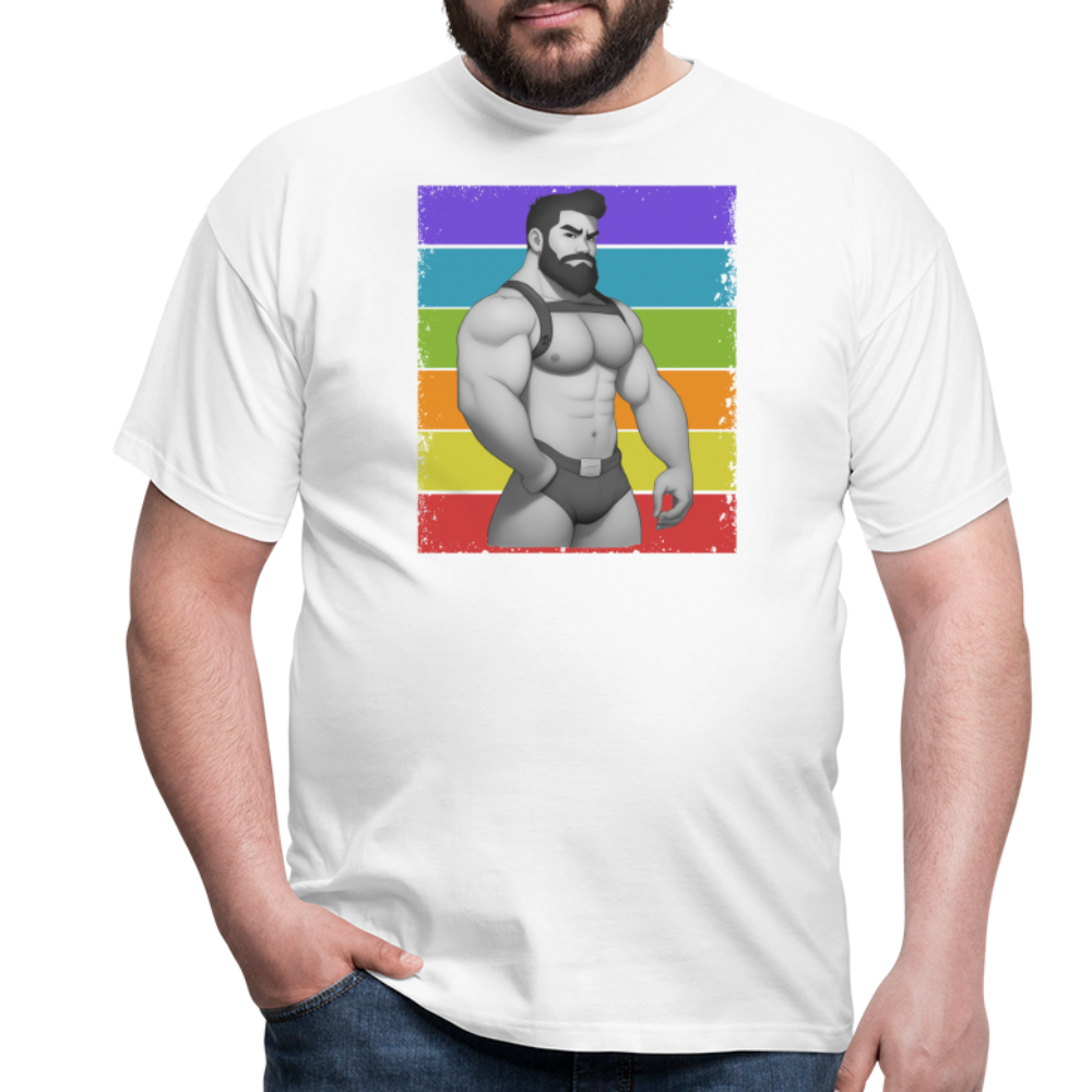 "Rainbow Harness Daddy" T-Shirt - white