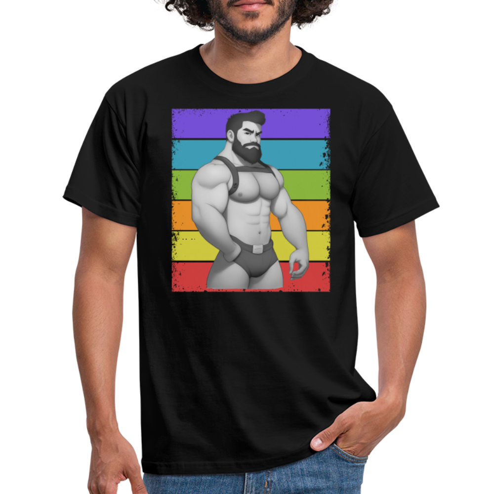 "Rainbow Harness Daddy" T-Shirt - black