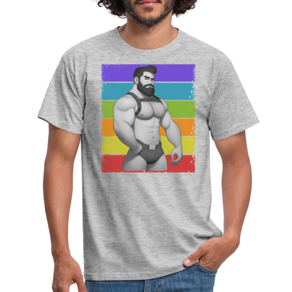 "Rainbow Harness Daddy" T-Shirt - heather grey