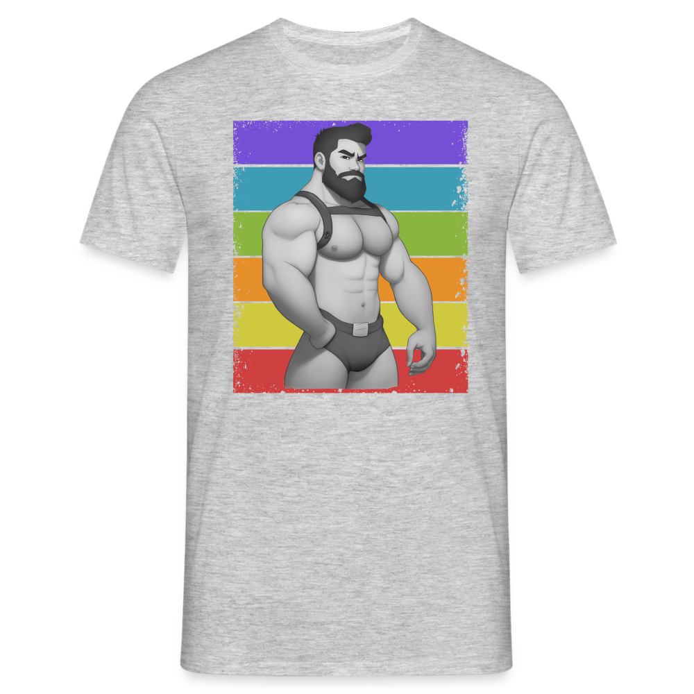 "Rainbow Harness Daddy" T-Shirt - heather grey