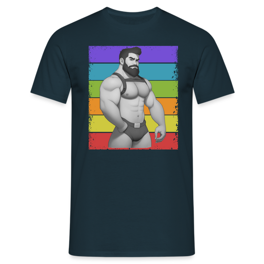 "Rainbow Harness Daddy" T-Shirt - navy