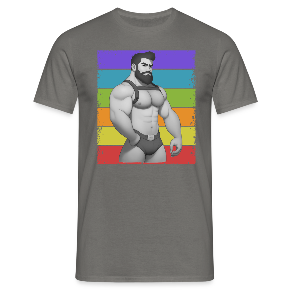 "Rainbow Harness Daddy" T-Shirt - graphite grey