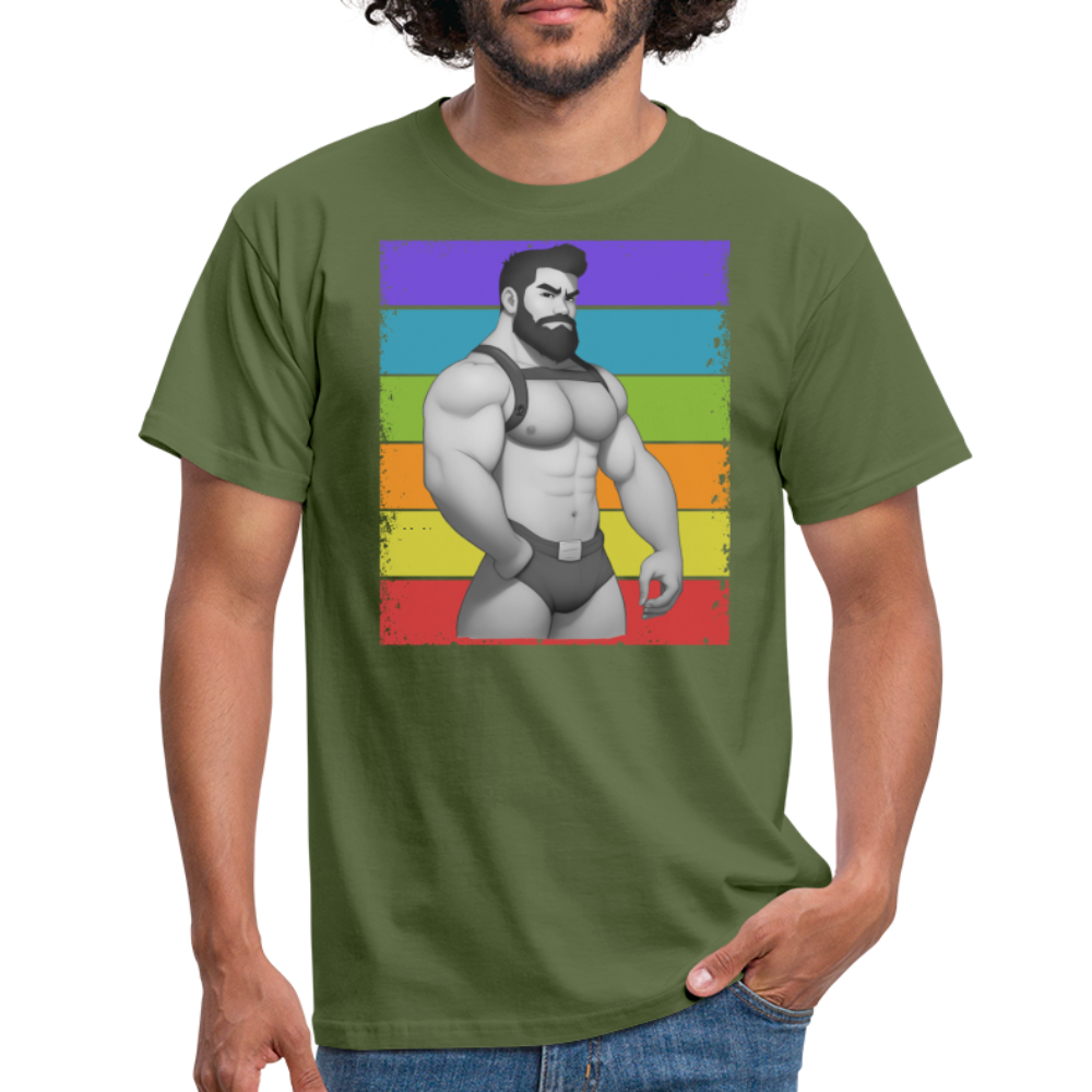 "Rainbow Harness Daddy" T-Shirt - military green