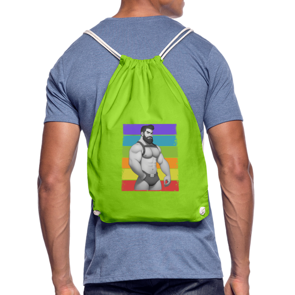 "Rainbow Harness Daddy" Drawstring Bag - neon green