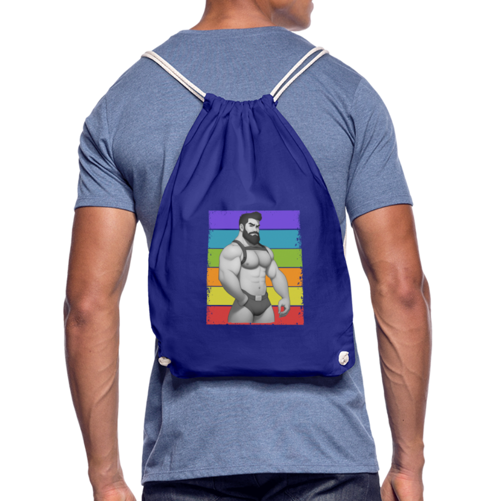 "Rainbow Harness Daddy" Drawstring Bag - royal blue