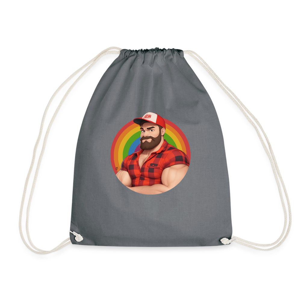 "Lumberjack Buddy" Drawstring Bag - grey