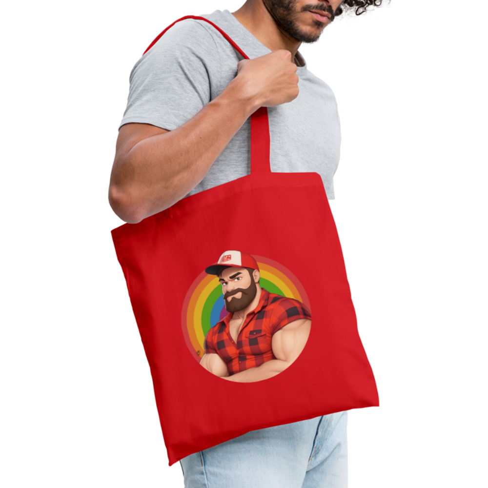 "Lumberjack Buddy" Tote Bag - red