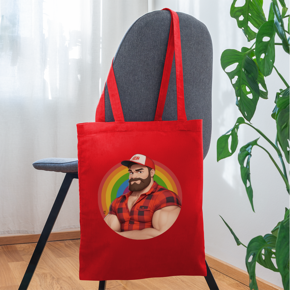 "Lumberjack Buddy" Tote Bag - red