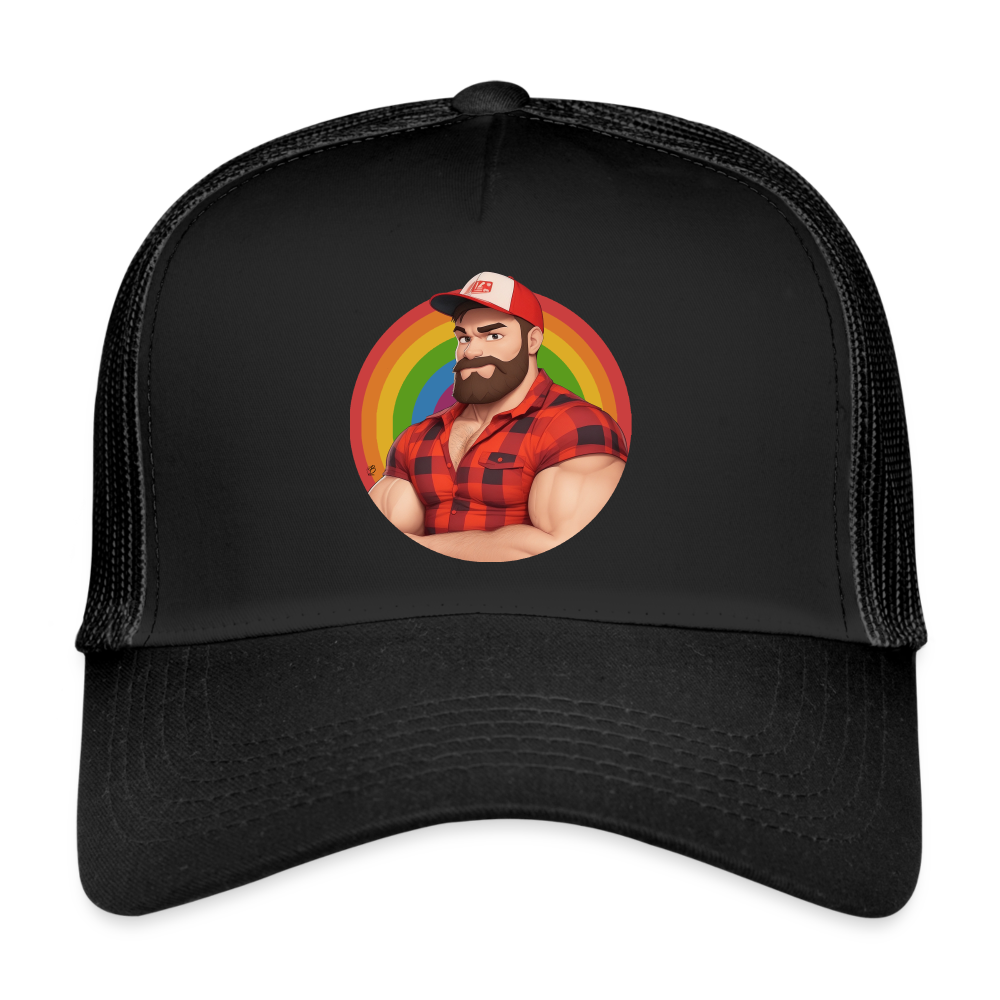 "Lumberjack Buddy" Trucker Cap - black/black