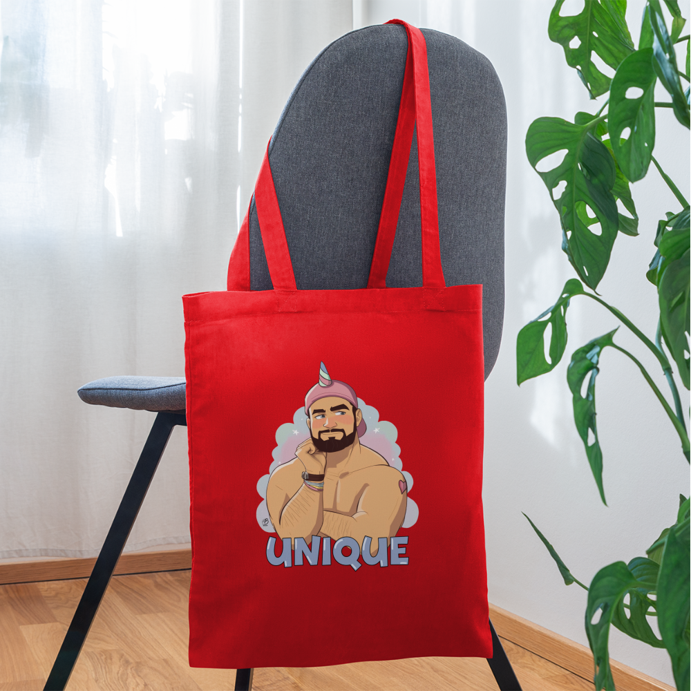 "Be Unique" Tote Bag - red