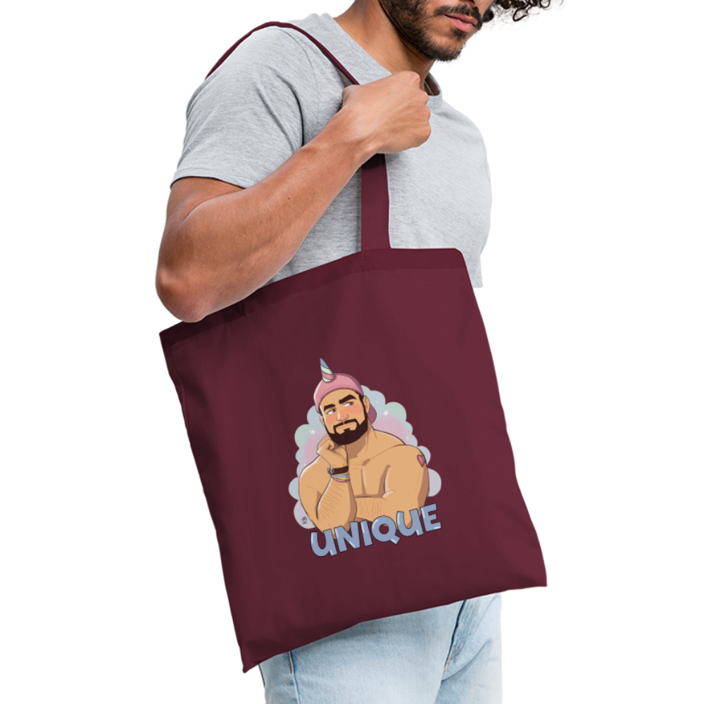 "Be Unique" Tote Bag - burgundy